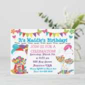 Candy Geburtstagsfeier Einladung (Stehend Vorderseite)