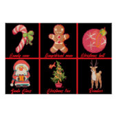 Candy, Gingerbread, Christmas, tree, Pixel Art Poster (Vorderseite)