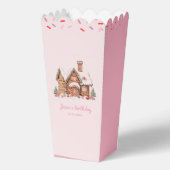 Candy Gingerbread House Pink Birthday Popcorn Geschenkschachtel (Rückseite)