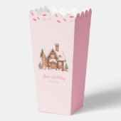 Candy Gingerbread House Pink Birthday Popcorn Geschenkschachtel (Vorderseite)