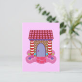 Candy Gingerbread House Postkarte (Stehend Vorderseite)