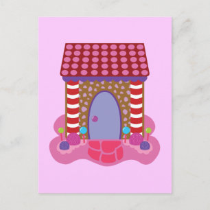 Candy Gingerbread House Postkarte