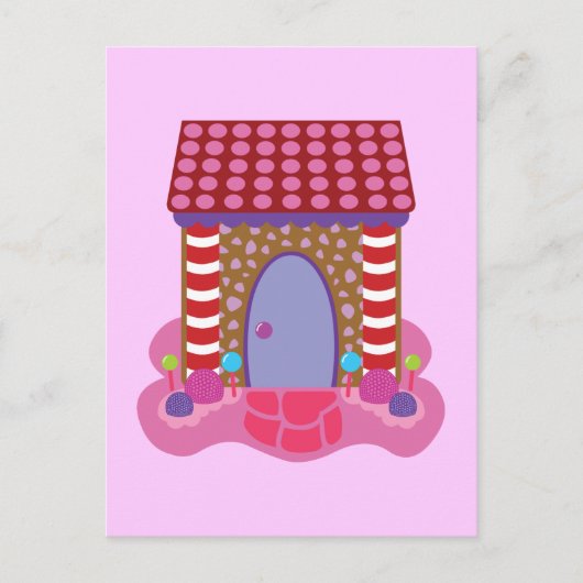 Candy Gingerbread House Postkarte (Vorderseite)