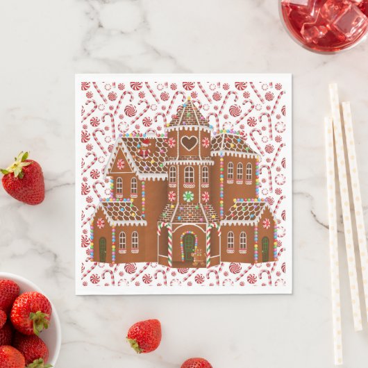 Candy Gingerbread House Serviette (Beispiel)