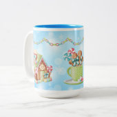 Candy Gingerbrot und Candy Cane Design Zweifarbige Tasse (Vorderseite Links)