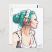 Candy Girl Postcard Punk Rocker Postcard Candyland Postkarte (Vorne/Hinten)