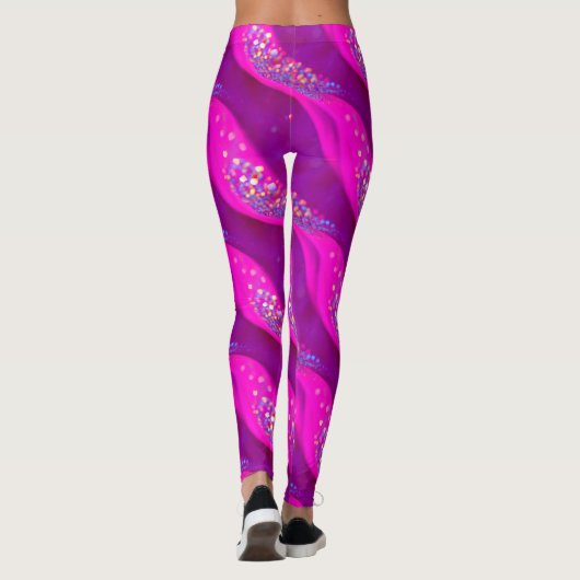 Candy Glitzer Leggings - Abstrakte, rosa Glitzern (Rückseite)