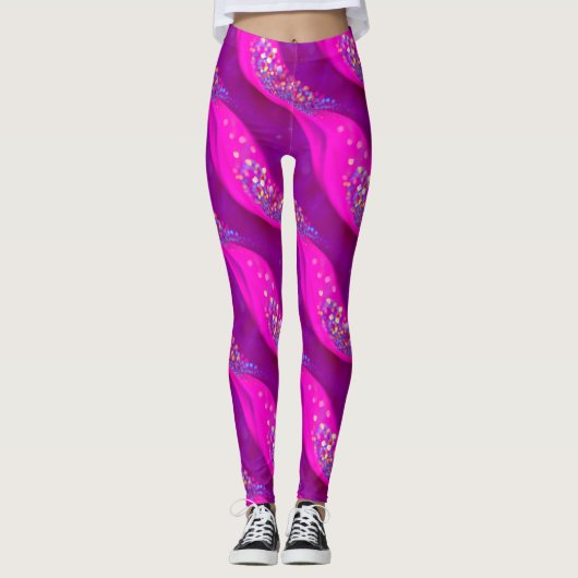 Candy Glitzer Leggings - Abstrakte, rosa Glitzern (Vorderseite)