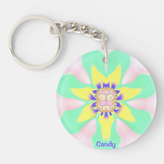 CANDY ~Green Yellow Pink Lila Circle Acrylic ~ Schlüsselanhänger (Vorderseite)