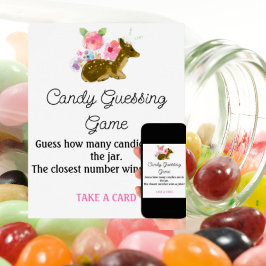 Candy Guessing Game Pink Girl's Baby Shower Poster
