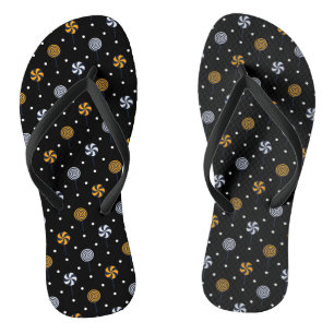 Candy Halloween Seamless Pattern Badesandalen