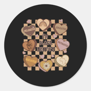 Candy Heart Black History Montag Afrikanischer Ame Runder Aufkleber