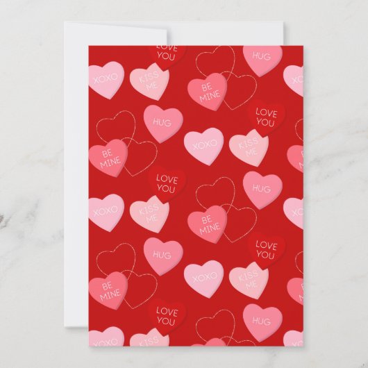 Candy Heart Cascade Feiertagskarte (Vorderseite)