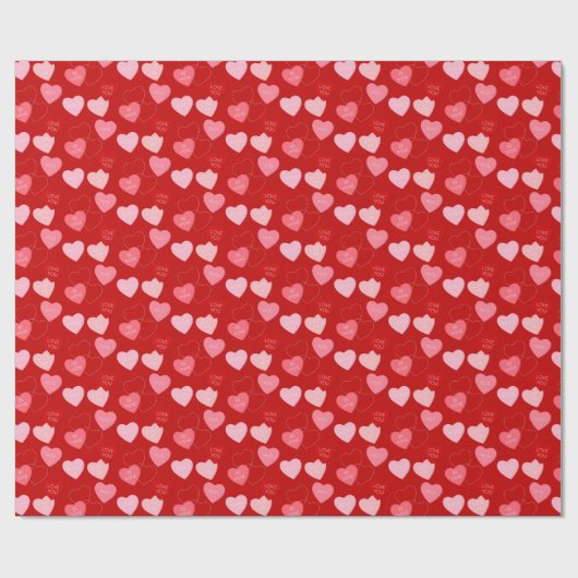 Candy Heart Cascade Geschenkpapier (Flach)