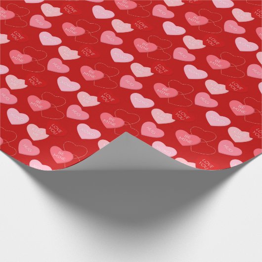 Candy Heart Cascade Geschenkpapier (Ecke)