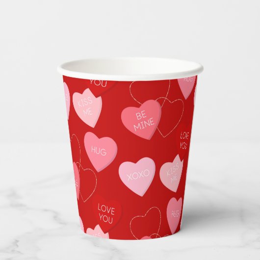 Candy Heart Cascade Pappbecher (Rückseite)