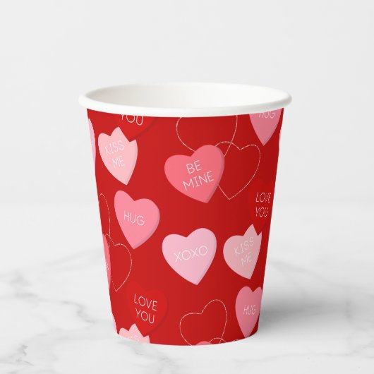 Candy Heart Cascade Pappbecher (Vorderseite)