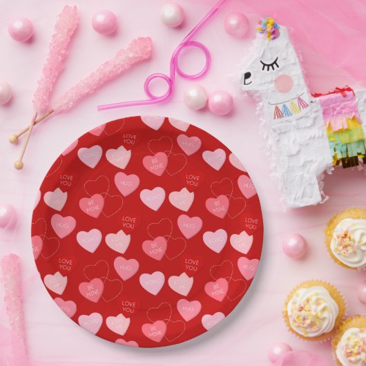 Candy Heart Cascade Pappteller (Party)