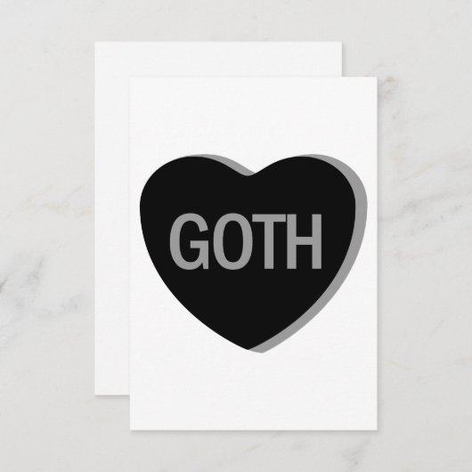 Candy Heart - Goth Dankeskarte (Vorne/Hinten)