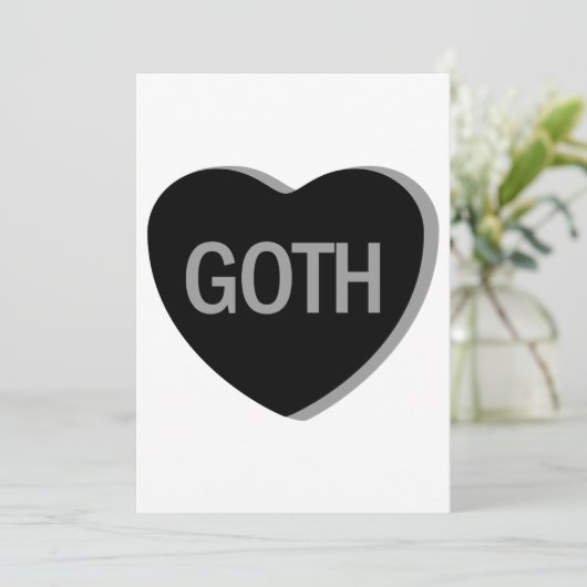 Candy Heart - Goth Einladung (Stehend Vorderseite)