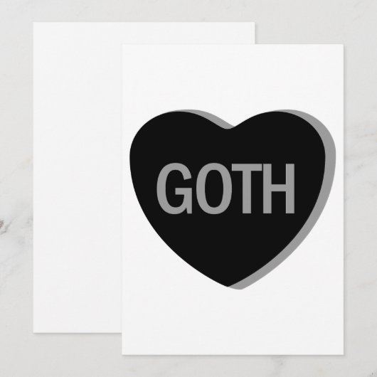 Candy Heart - Goth Einladung (Vorne/Hinten)