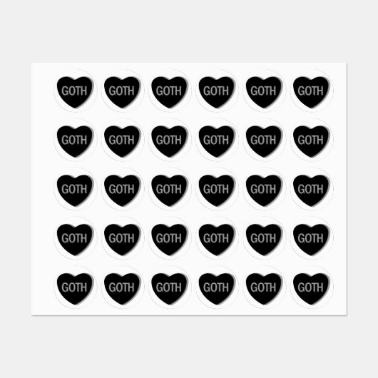 Candy Heart - Goth Etiketten (Blatt)