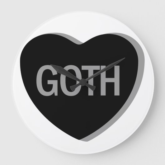 Candy Heart - Goth Große Wanduhr (Vorderseite)