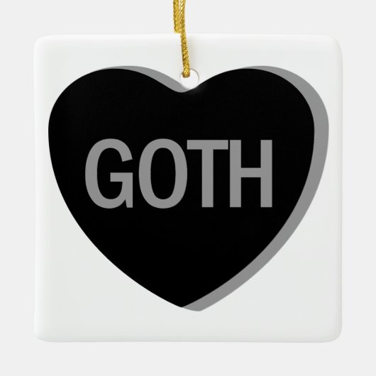 Candy Heart - Goth Keramikornament (Vorderseite)
