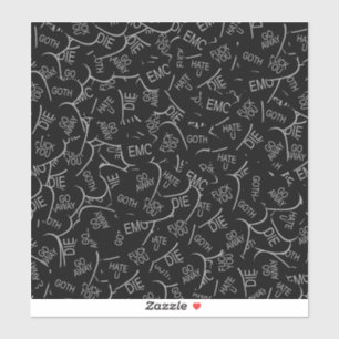 Candy Heart Goth Muster Custom Cut Vinyl Stickers Aufkleber