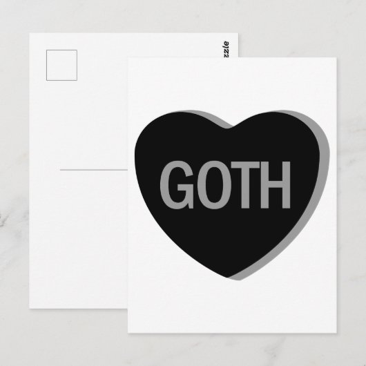 Candy Heart - Goth Postkarte (Vorne/Hinten)