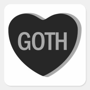 Candy Heart - Goth Quadratischer Aufkleber