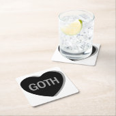 Candy Heart - Goth Rechteckiger Pappuntersetzer (Vor Ort)