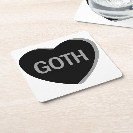Candy Heart - Goth Rechteckiger Pappuntersetzer (angewinkelt)