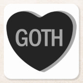 Candy Heart - Goth Rechteckiger Pappuntersetzer (Vorderseite)