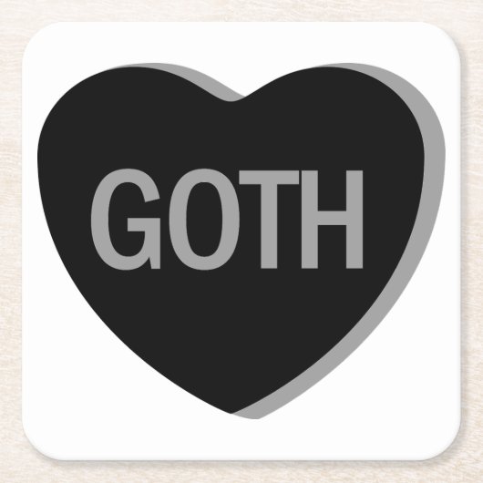 Candy Heart - Goth Rechteckiger Pappuntersetzer (Vorderseite)