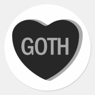 Candy Heart - Goth Runder Aufkleber