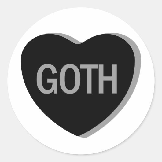 Candy Heart - Goth Runder Aufkleber (Vorderseite)