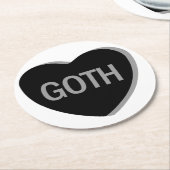 Candy Heart - Goth Runder Pappuntersetzer (Angewinkelt)