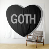 Candy Heart - Goth Wandteppich (Beispiel (Horizontal))