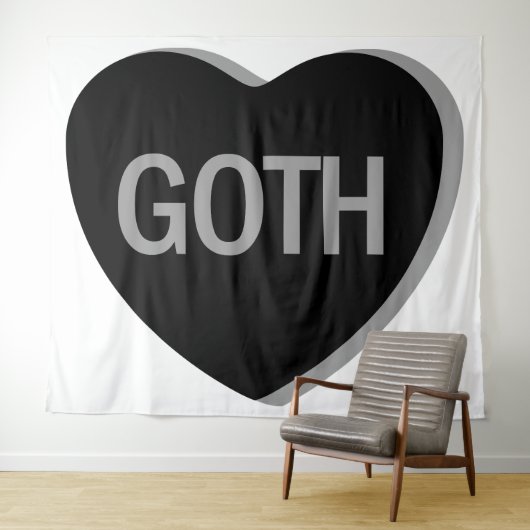 Candy Heart - Goth Wandteppich (Beispiel (Horizontal))