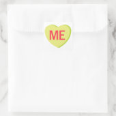 Candy Heart - ICH Quadratischer Aufkleber (Tasche)