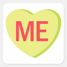 Candy Heart - ICH Quadratischer Aufkleber
