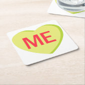 Candy Heart - ICH Rechteckiger Pappuntersetzer (angewinkelt)