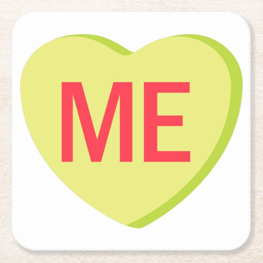 Candy Heart - ICH Rechteckiger Pappuntersetzer (Vorderseite)