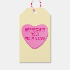 Candy Heart mit benutzerdefiniertem Text-Rosa Herz Geschenkanhänger