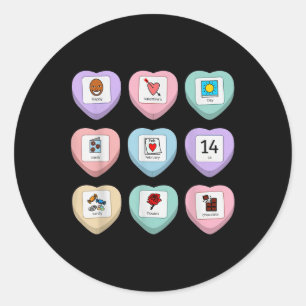 Candy Heart Pcs Symbol Special Bildung Teacher V Runder Aufkleber