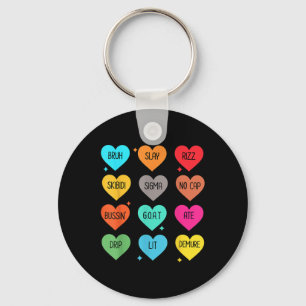 Candy Heart Slang Words Valentinstag für Schule, Schlüsselanhänger