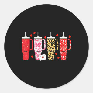 Candy Heart Stanley Tumbler Happy Valentines Day B Runder Aufkleber