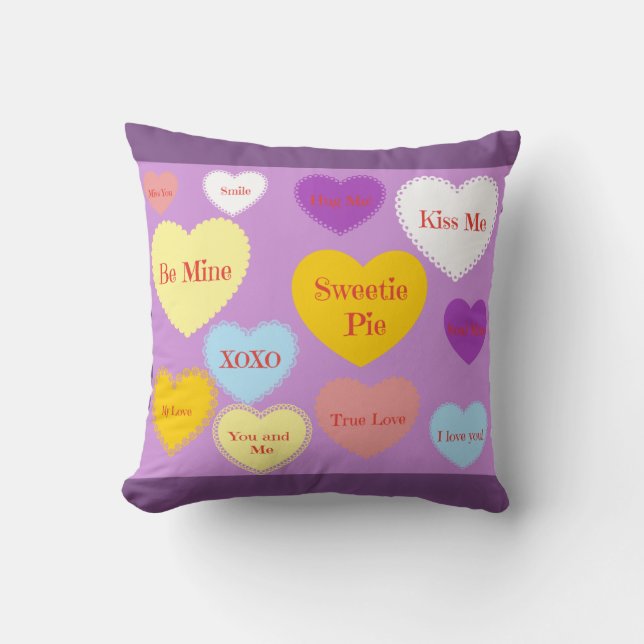 Candy Heart Throw Kissen (Vorderseite)