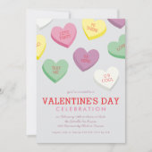 Candy Heart Valentine Day Party Einladung (Vorderseite)